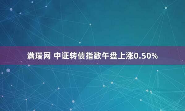 满瑞网 中证转债指数午盘上涨0.50%